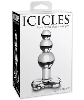 Icicles No 47 Hand Blown Glass Butt Plug  Clear