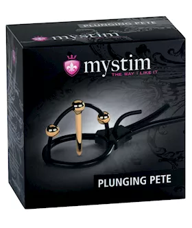 Mystim Plunging Pete wCorona Strap amp Urethral Sound  BlackGold