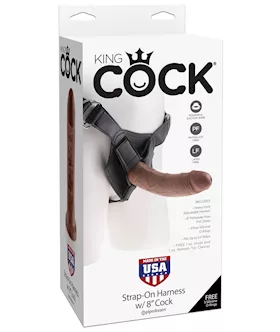 King Cock Strap On Harness w8quot Cock  Brown