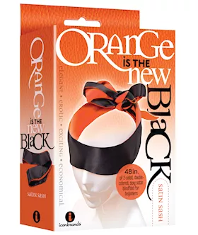 The 9039s Orange is the New Black Satin Sash Reversible Blindfold