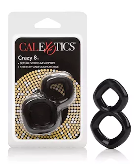 Crazy 8 Enhancer Double Cock Ring  Black