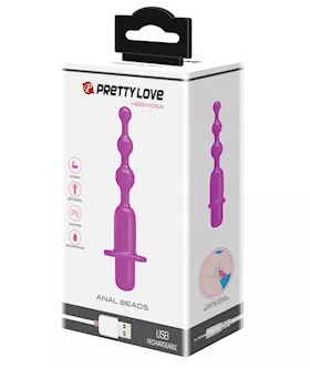 Pretty Love Hermosa Anal Beads Vibrator  12 Function Fuchsia