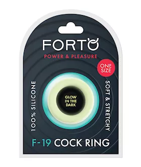Forto F19 Two Tone Liquid Silicone Cock Ring  BlackGlow in the Dark