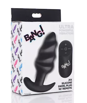Bang 21X Vibrating Butt Plug wRemote Control  Black