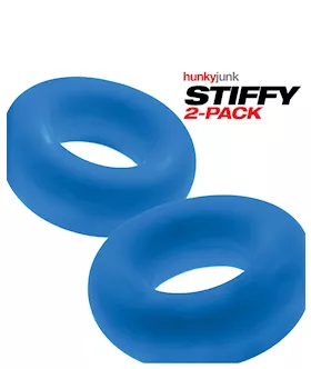 Hunky Junk Stiffy 2 Pack Cockrings  Teal Ice