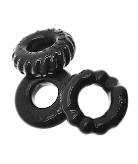 Oxballs Bonemaker 3 Pack Cockring Kit  Black