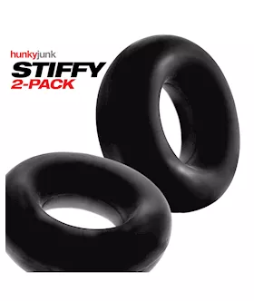 Hunky Junk Stiffy 2 Pack Cockrings  Tar Ice