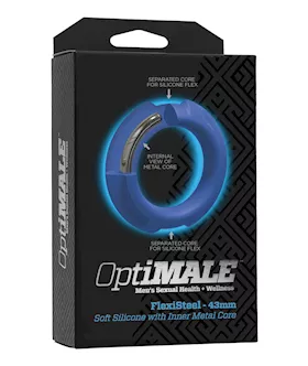 OptiMale FlexiSteel Cock Ring  43mm Blue
