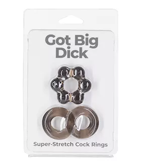 Got Big Dick 2 Pack Cock Rings  Black