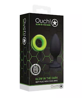 Shots Ouch Butt Plug wCock Ring  Glow in the Dark