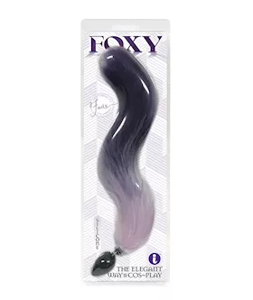 Foxy Fox Tail Silicone Butt Plug  Purple Gradient