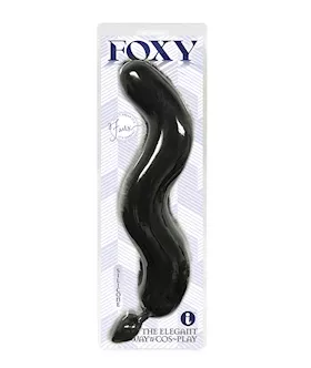 Foxy Fox Tail Silicone Butt Plug  Black