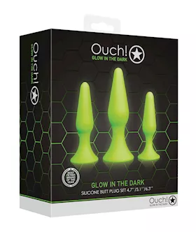 Shots Ouch Butt Plug Set Glow in the Dark
