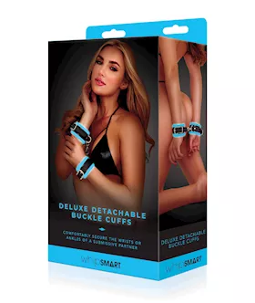 WhipSmart Glow in the Dark Deluxe Detachable Buckle Cuffs  Blue