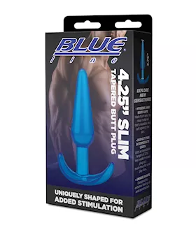 Blue Line C amp B 425quot Slim Tapered Butt Plug Jelly Blue