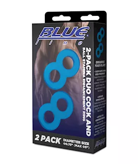 Blue Line C amp B Dual Cock amp Ball Stamina Enhancement Ring  Jelly Blue Pack of 2