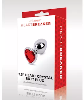 WhipSmart Heartbreaker 25quot Heart Crystal Butt Plug  Red