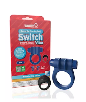 Screaming O Switch Remote Controlled Vibrating Ring  Blue