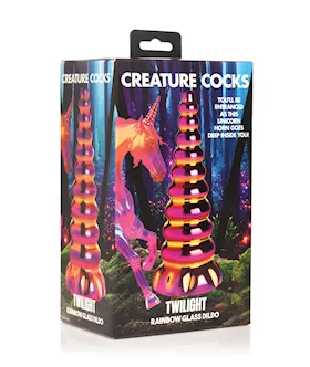 Creature Cocks Twilight Rainbow Glass Dildo