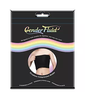Gender Fluid Strapless Chest Compression Binder  XXXL Black