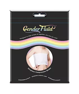 Gender Fluid Strapless Chest Compression Binder  L White