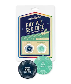 Wood Rocket Gay AF Gay Men Couples Sex Dice Game  Blue