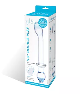 Glas 95quot Double Play Dual Ended Dildo  Clear