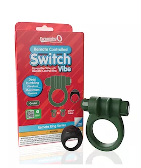 Screaming O Switch Remote Controlled Vibrating Ring  Green