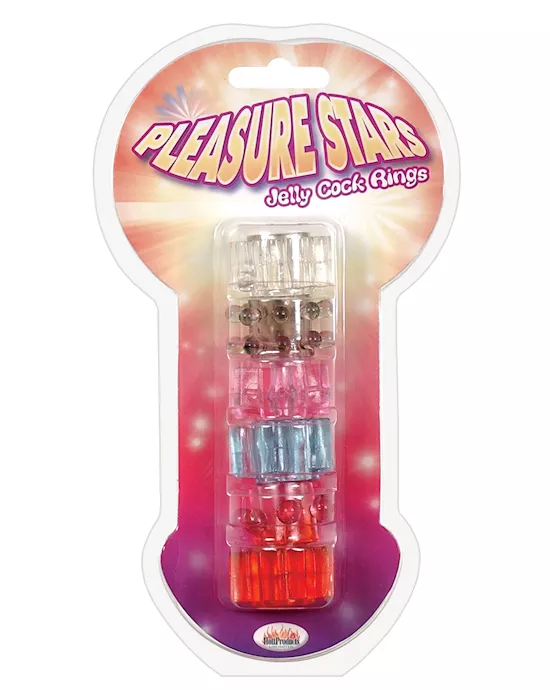 Wet Dreams Pleasure Stars Jelly Cock Rings (6 Pack)