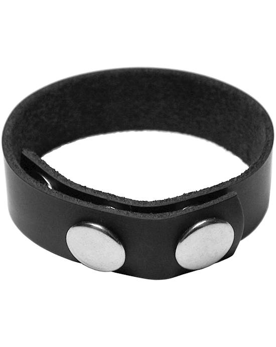 KinkLab Leather 3 Snap Cock Ring