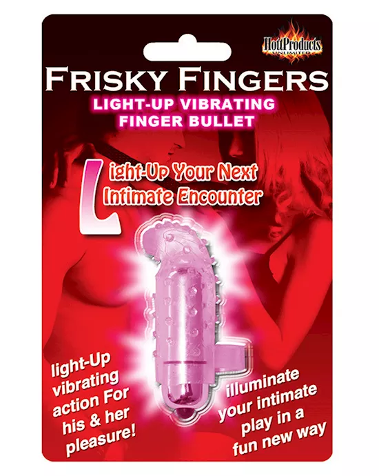 Frisky Finger Light Up Vibrating Finger Bullet - Magenta