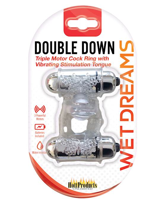 Wet Dreams Double Down Vibrating Cockring wBullet