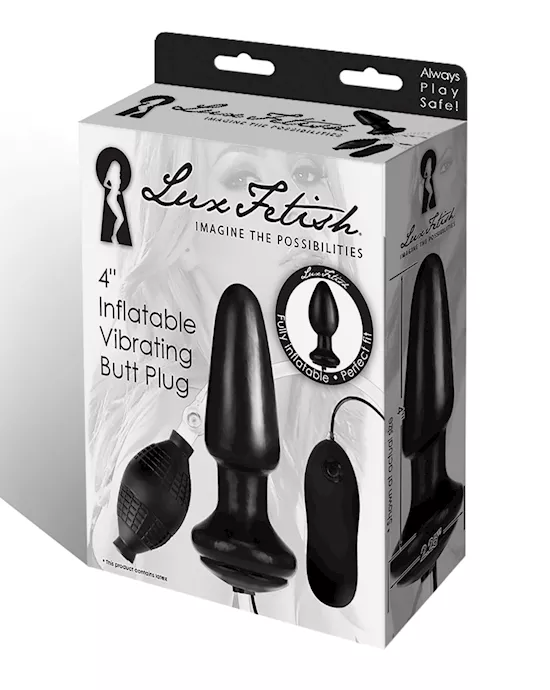 Lux Fetish 4" Inflatable Vibrating Butt Plug