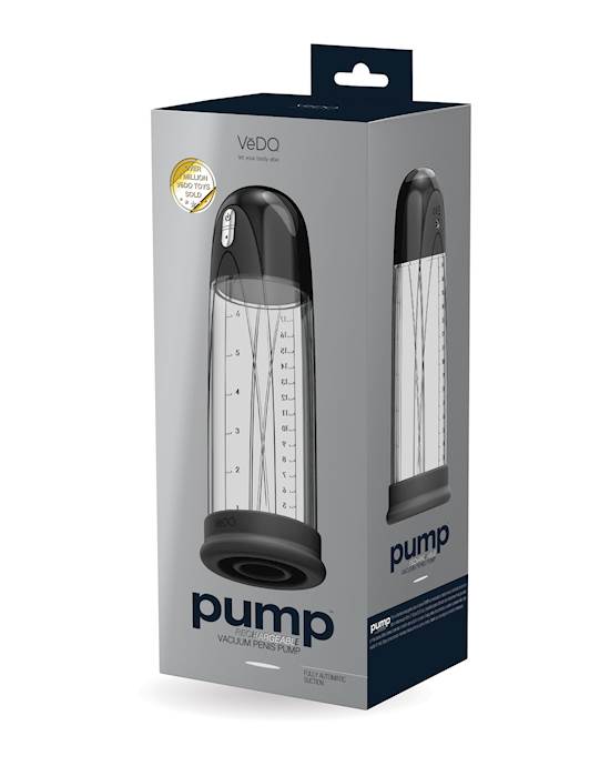 VeDO Pump Rechargeable Vacuum Penis Pump  Just Black