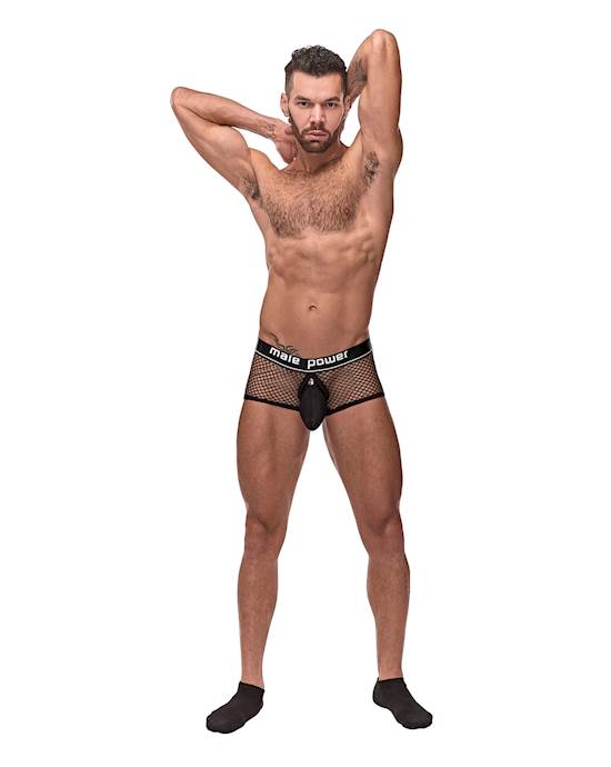 Cock Pit Fishnet Mini Cock Ring Short Black MD