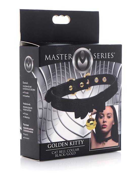 Master Series Golden Kitty Cat Bell Collar  BlackGold