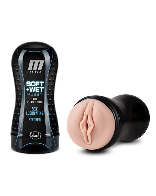 Blush M for Men Soft and Wet Pussy with Pleasure Orbs Self Lubricating Stroker  Vanilla