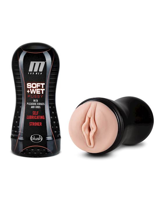 Blush M for Men Soft and Wet Pussy with Pleasure Ridges amp Orbs Self Lubricating Stroker  Vanilla