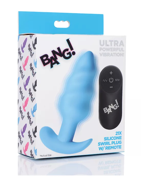 Bang! 21x Vibrating Butt Plug W/remote Control - Blue