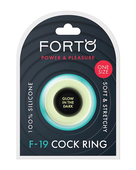 Forto F19 Two Tone Liquid Silicone Cock Ring  BlackGlow in the Dark