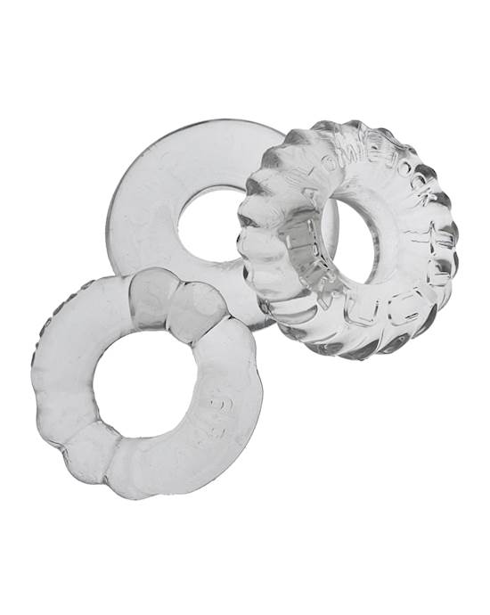 Oxballs Bonemaker 3 Pack Cockring Kit  Clear