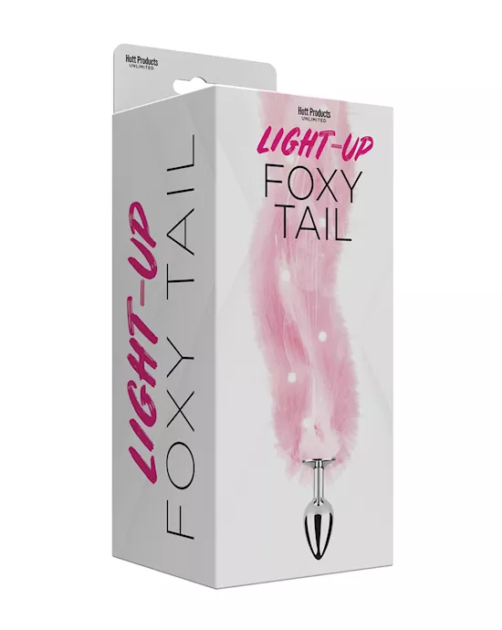 Foxy Tail Light Up Faux Fur Butt Plug - Pink