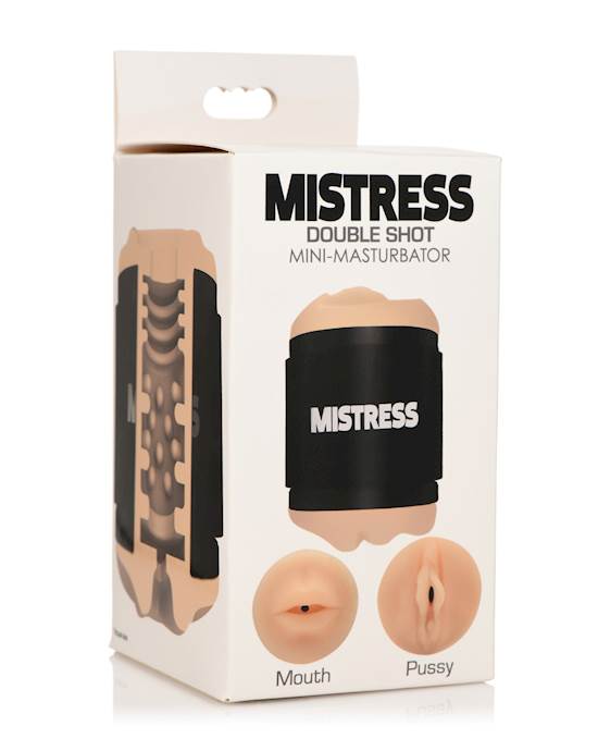 Curve Toys Mistress Double Shot Mini Masturbator Mouth amp Pussy   Light