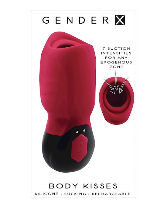 Gender X Body Kisses Vibrating Suction Massager  RedBlack