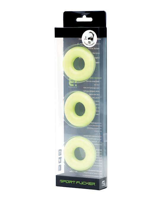 Sport Fucker Chubby Cockring Pack of 3  Glow