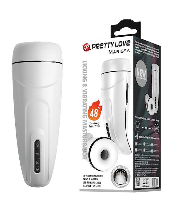 Pretty Love Marissa Vibrating amp Licking Masturbator  White