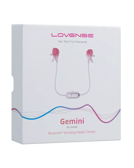 Lovense Gemini Vibrating Nipple Clamps - Pink