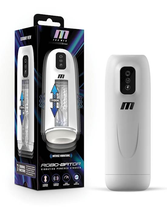 Blush M for Men Robo Bator Powered Vibrating Stroker  White