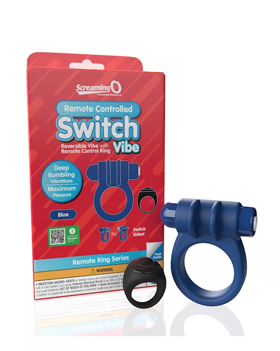 Screaming O Switch Remote Controlled Vibrating Ring - Blue