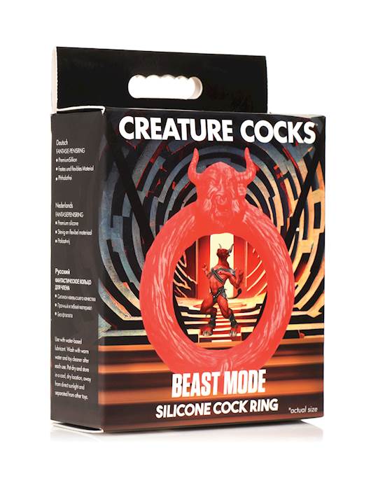 Creature Cocks Beast Mode Silicone Cock Ring  Red